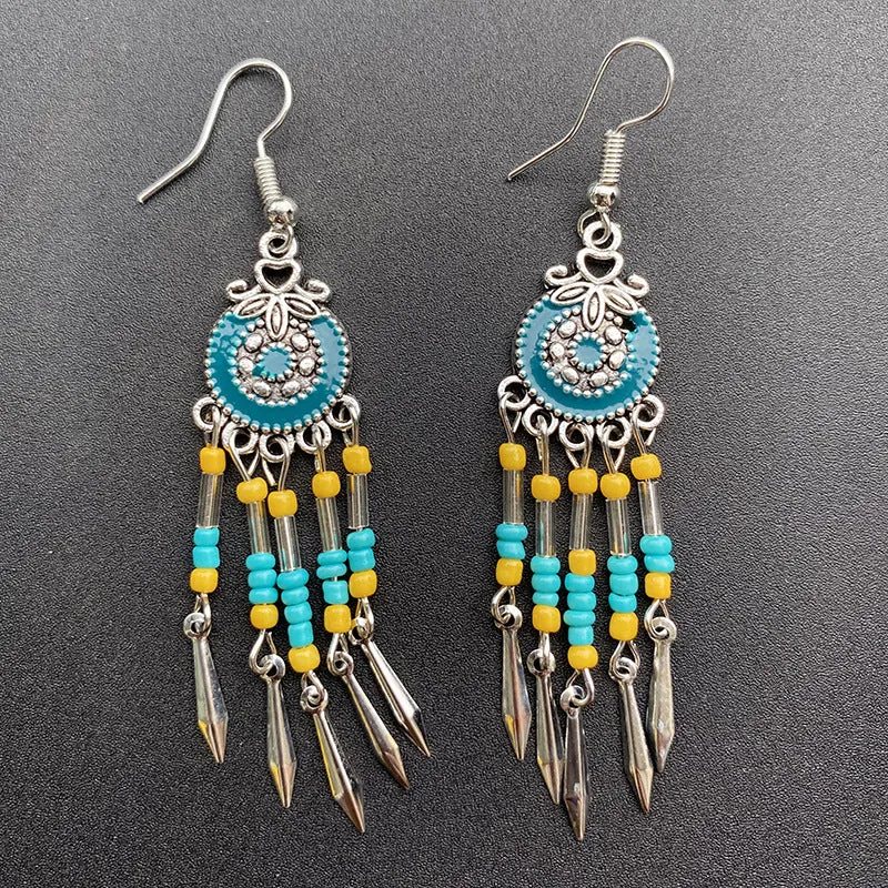 Wholesale Personalized All-match Ethnic Style Bohemian Small Tassel Earrings