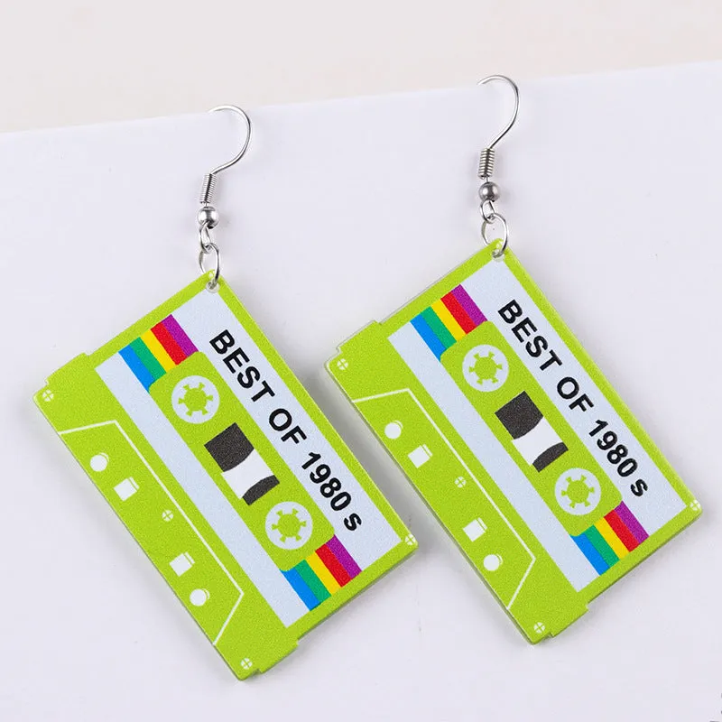 Wholesale Tape Double sided Retro Color Acrylic Nostalgic Simple Personalized Earrings