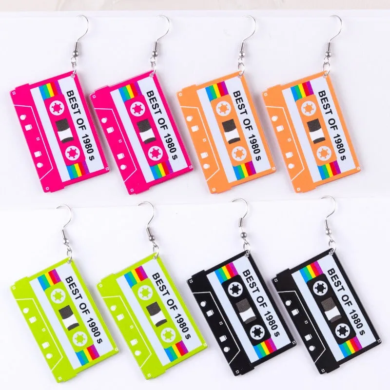 Wholesale Tape Double sided Retro Color Acrylic Nostalgic Simple Personalized Earrings