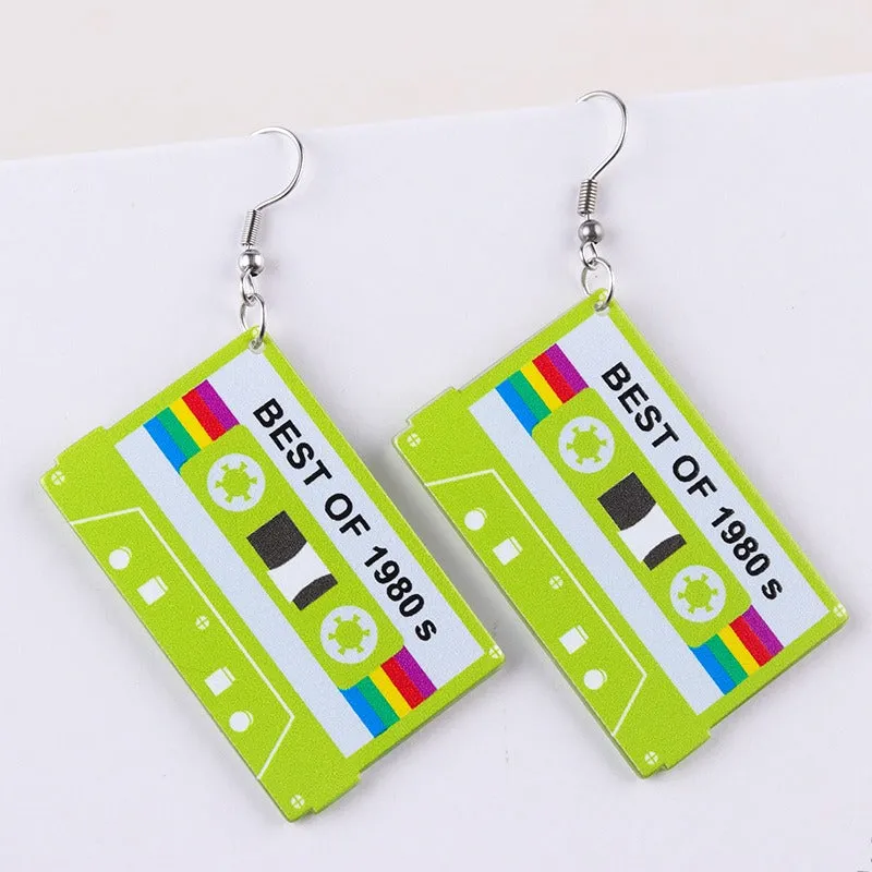 Wholesale Tape Double sided Retro Color Acrylic Nostalgic Simple Personalized Earrings