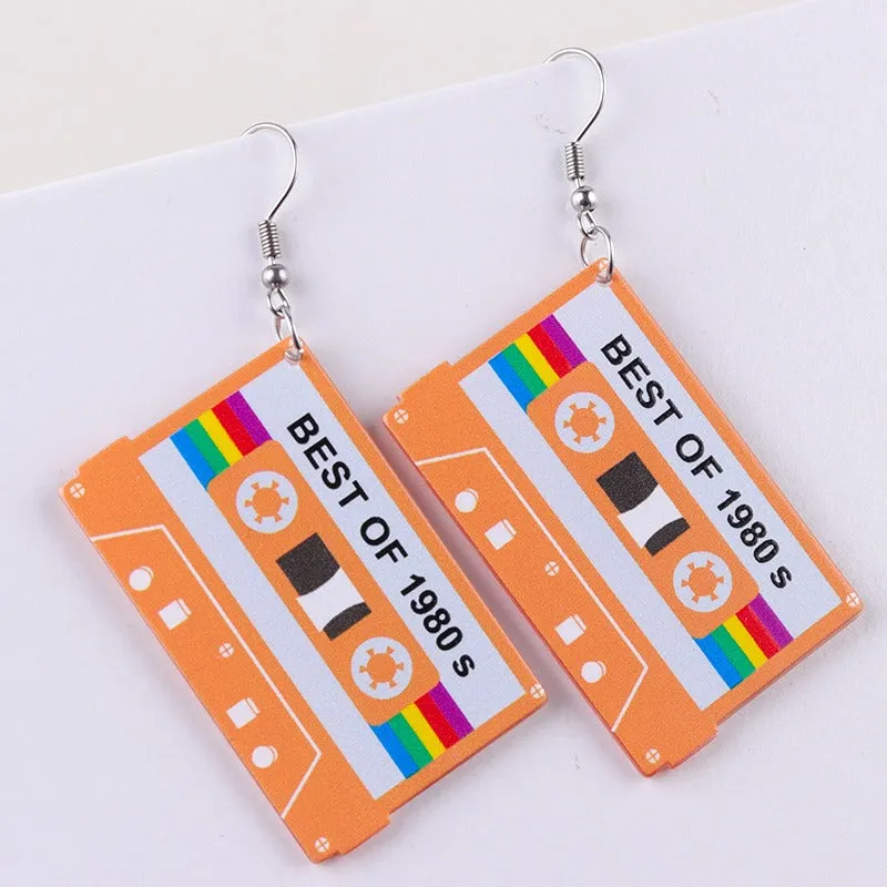 Wholesale Tape Double sided Retro Color Acrylic Nostalgic Simple Personalized Earrings