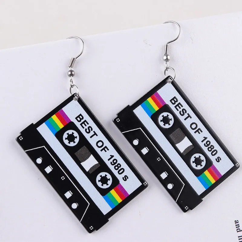 Wholesale Tape Double sided Retro Color Acrylic Nostalgic Simple Personalized Earrings