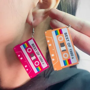 Wholesale Tape Double sided Retro Color Acrylic Nostalgic Simple Personalized Earrings