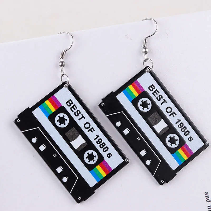 Wholesale Tape Double sided Retro Color Acrylic Nostalgic Simple Personalized Earrings