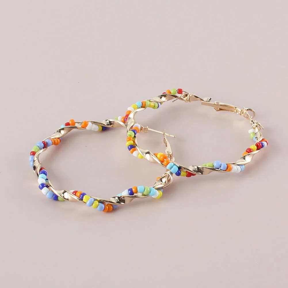 Wholesale Vintage Bohemian Style Rice Bead Earrings