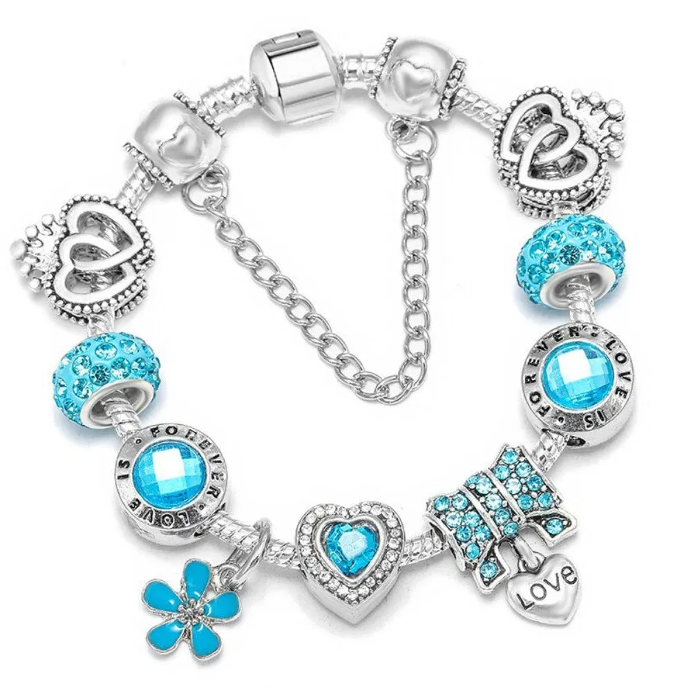 women bracelets charm beads bangles silver color cute women's jewelry ✈️ free.shipping