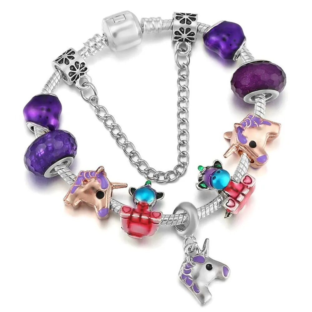women bracelets charm beads bangles silver color cute women's jewelry ✈️ free.shipping