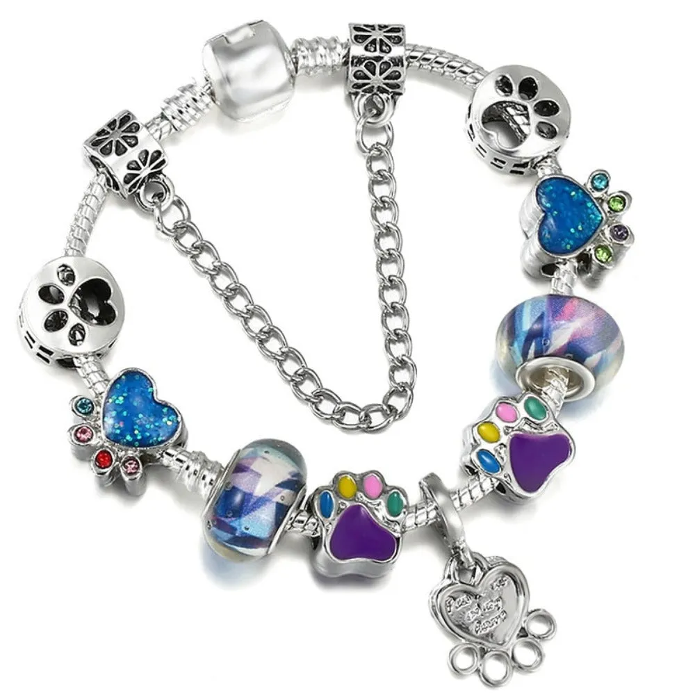 women bracelets charm beads bangles silver color cute women's jewelry ✈️ free.shipping