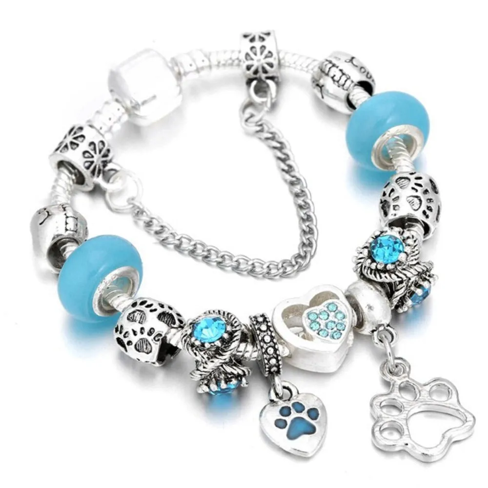 women bracelets charm beads bangles silver color cute women's jewelry ✈️ free.shipping