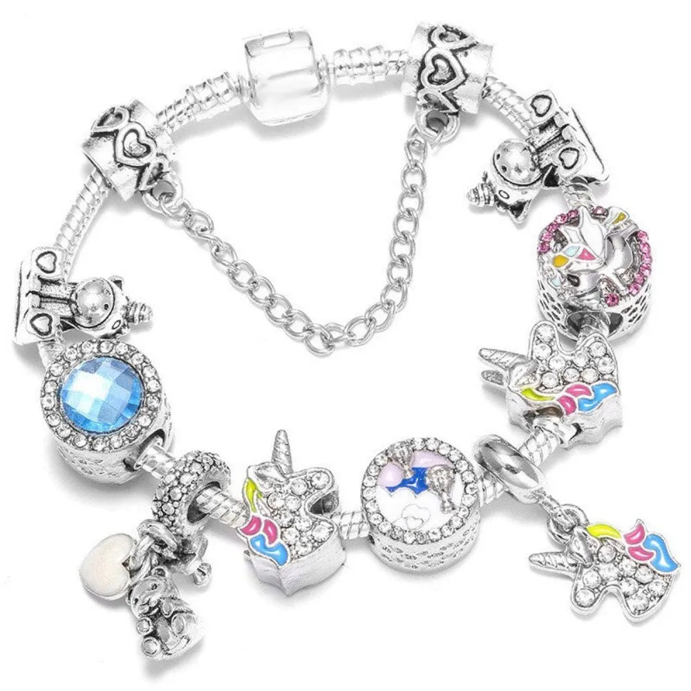 women bracelets charm beads bangles silver color cute women's jewelry ✈️ free.shipping