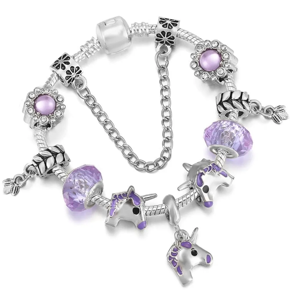 women bracelets charm beads bangles silver color cute women's jewelry ✈️ free.shipping