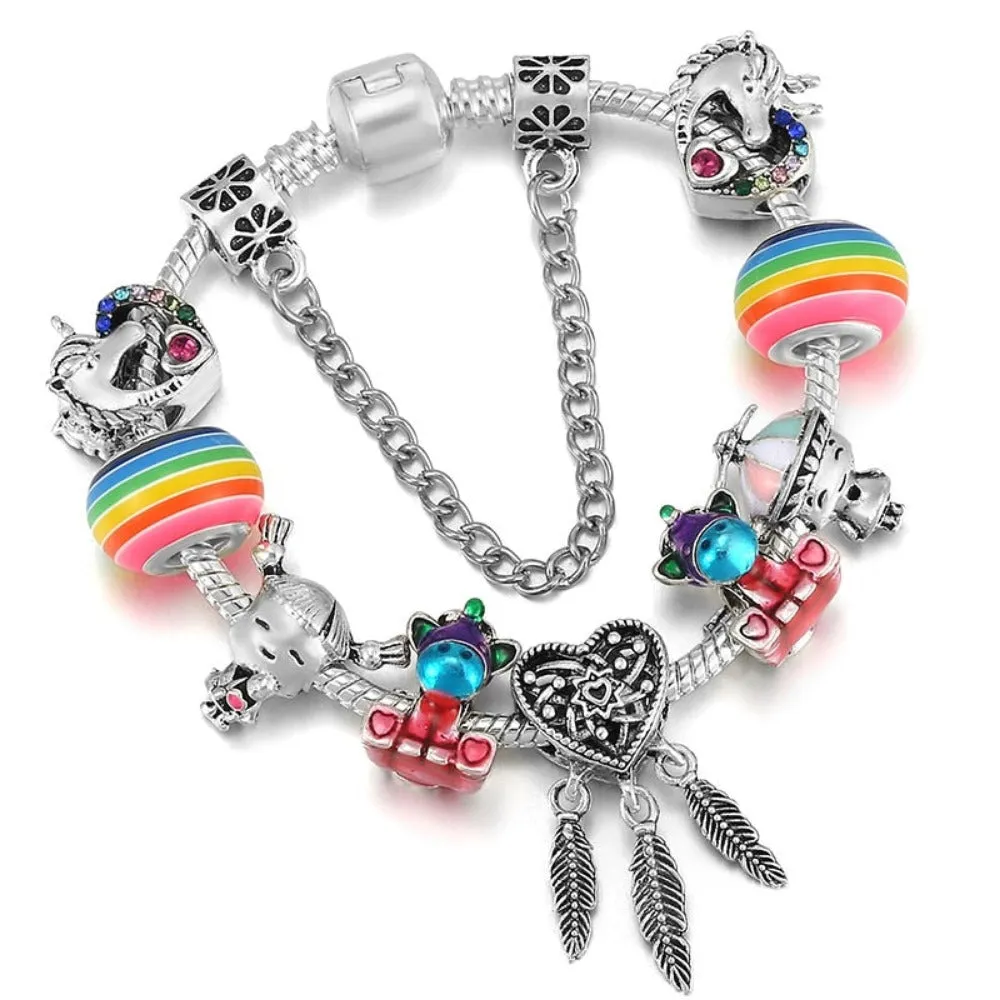 women bracelets charm beads bangles silver color cute women's jewelry ✈️ free.shipping