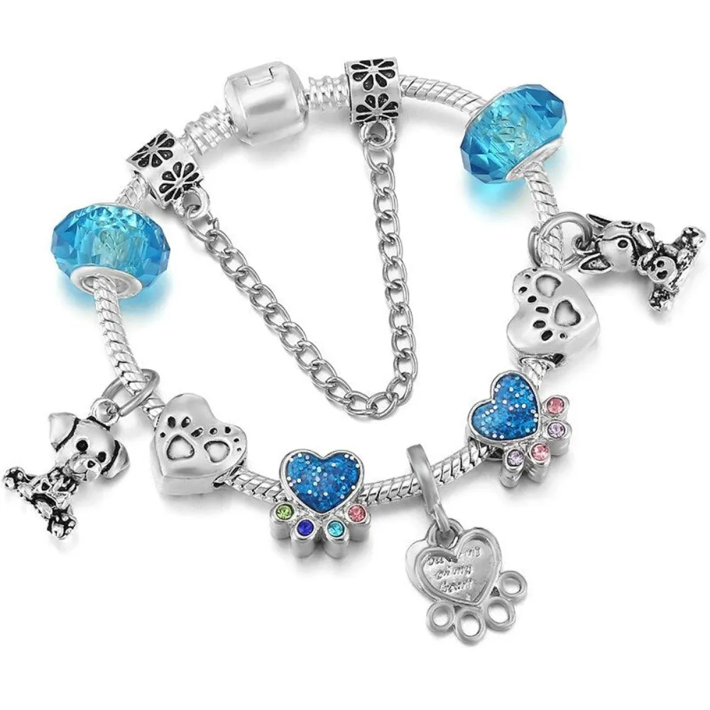 women bracelets charm beads bangles silver color cute women's jewelry ✈️ free.shipping