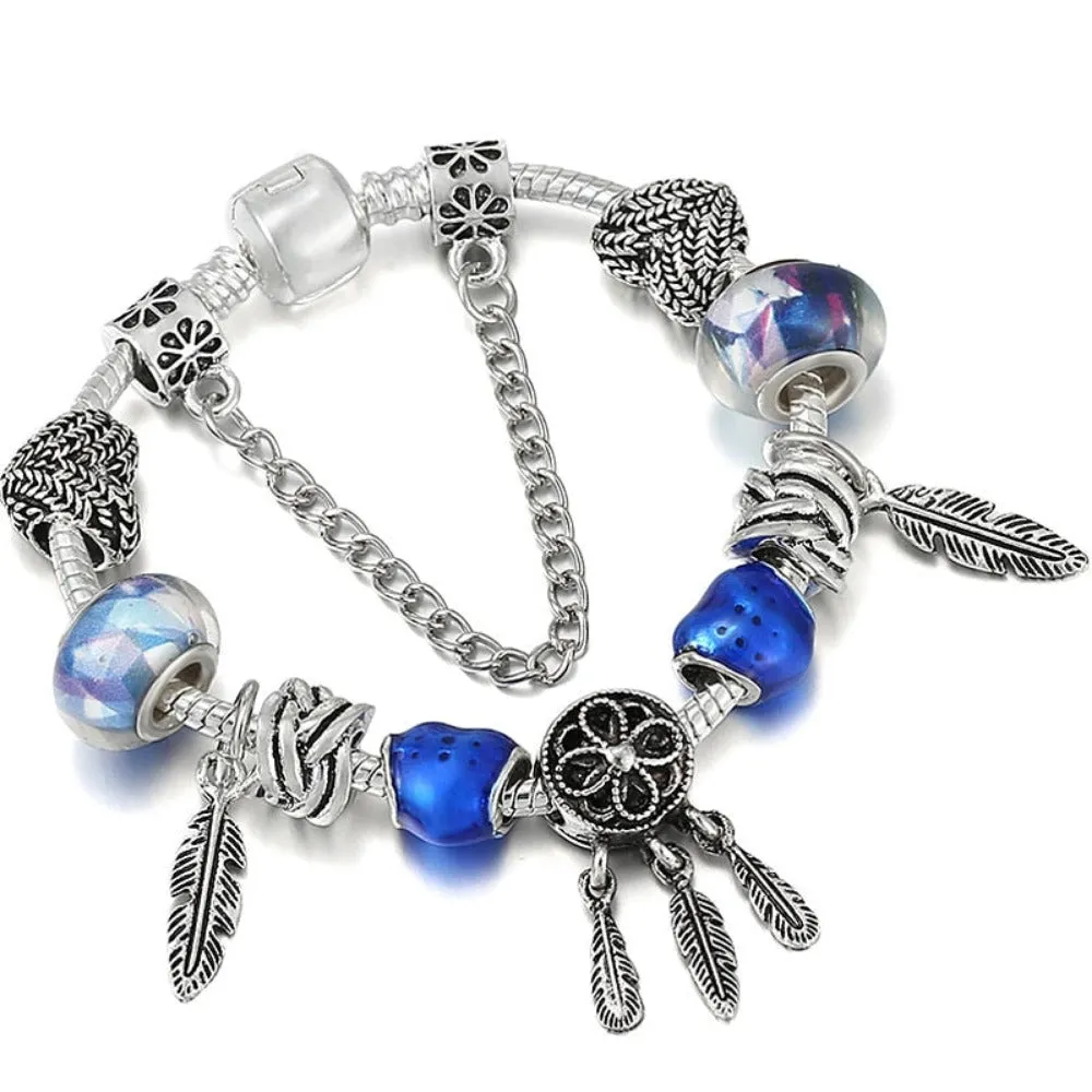 women bracelets charm beads bangles silver color cute women's jewelry ✈️ free.shipping