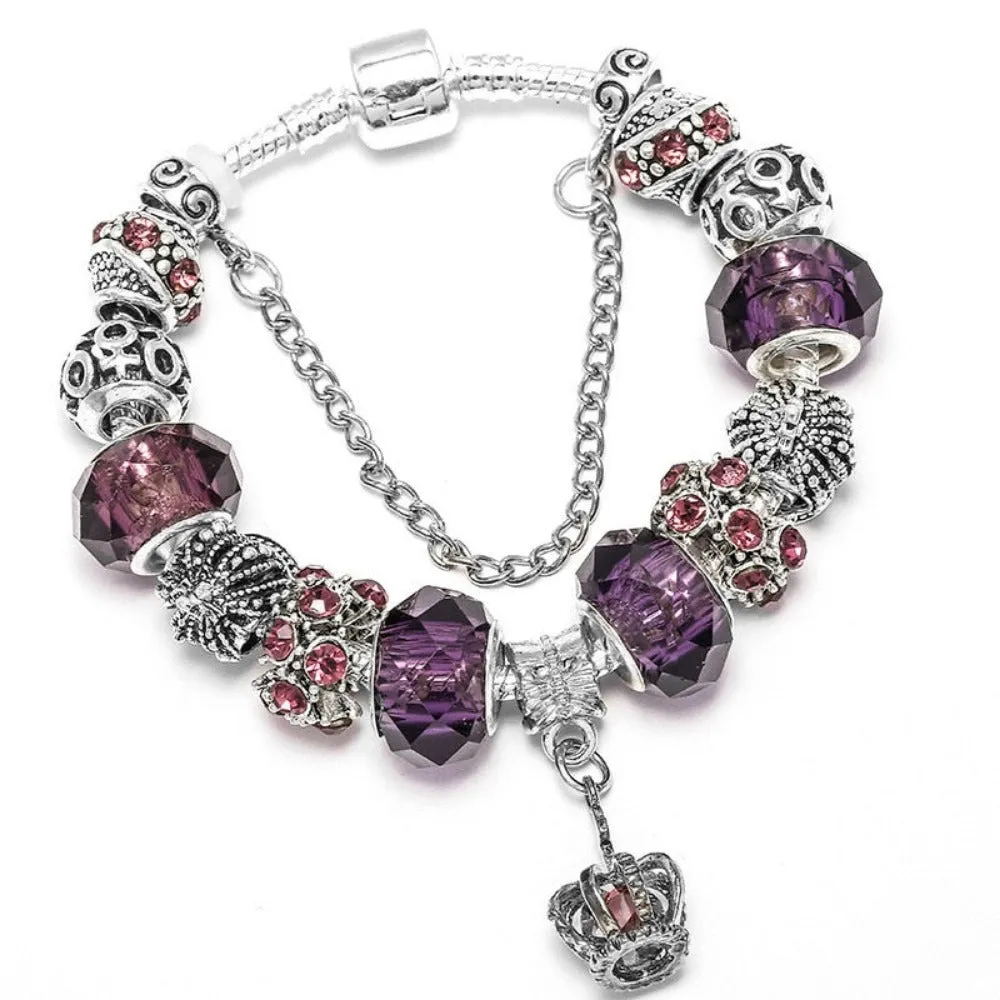 women bracelets charm beads bangles silver color cute women's jewelry ✈️ free.shipping